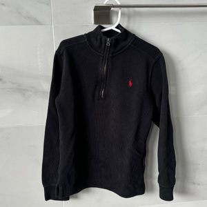 2/$16 Black POLO Ralph Lauren Half-Zip Long Sleeve Knit - 7 Boys